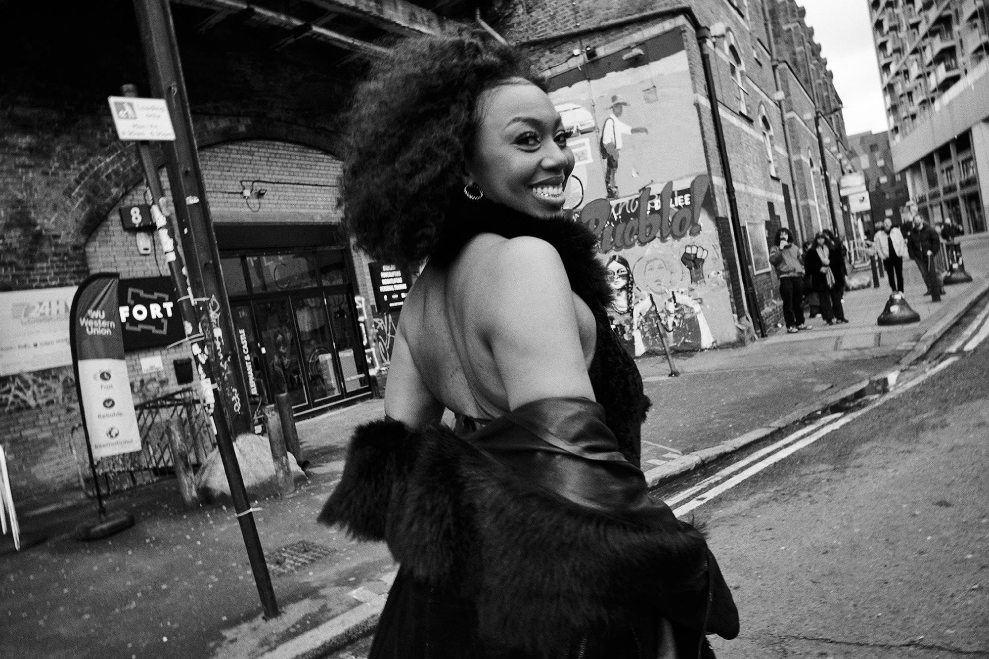 Ms Banks walking away from the camera